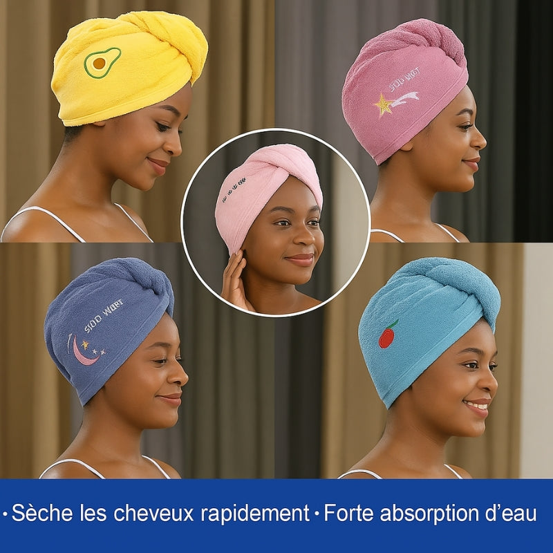 VelvetDry - Bonnet Serviette de Douche