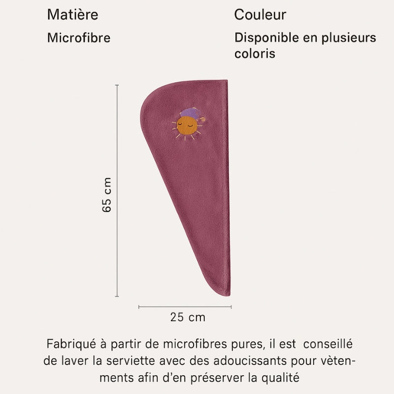 VelvetDry - Bonnet Serviette de Douche