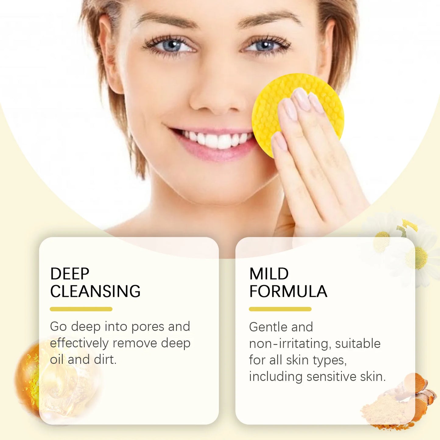 Nettoyant visage exfoliant  au curcuma