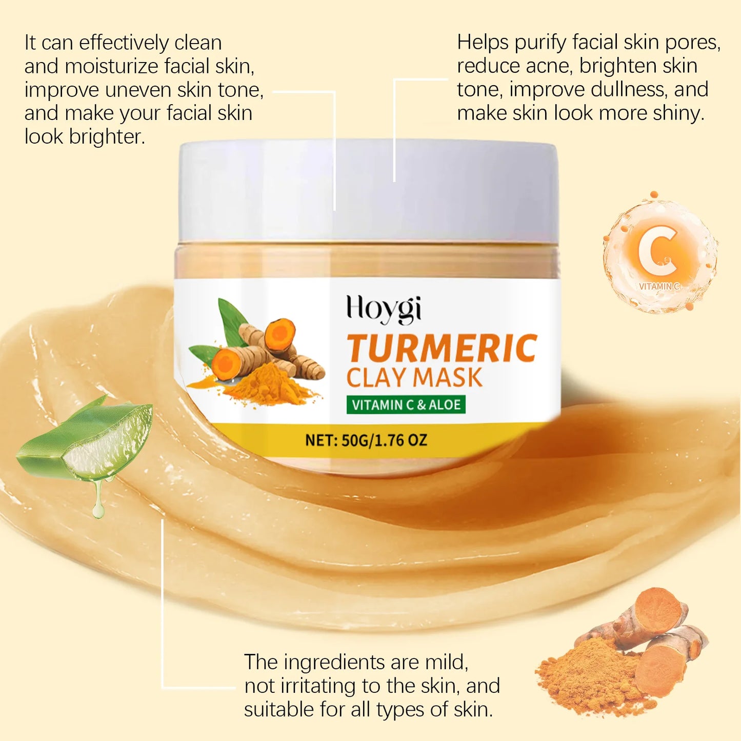 Nettoyant visage exfoliant  au curcuma