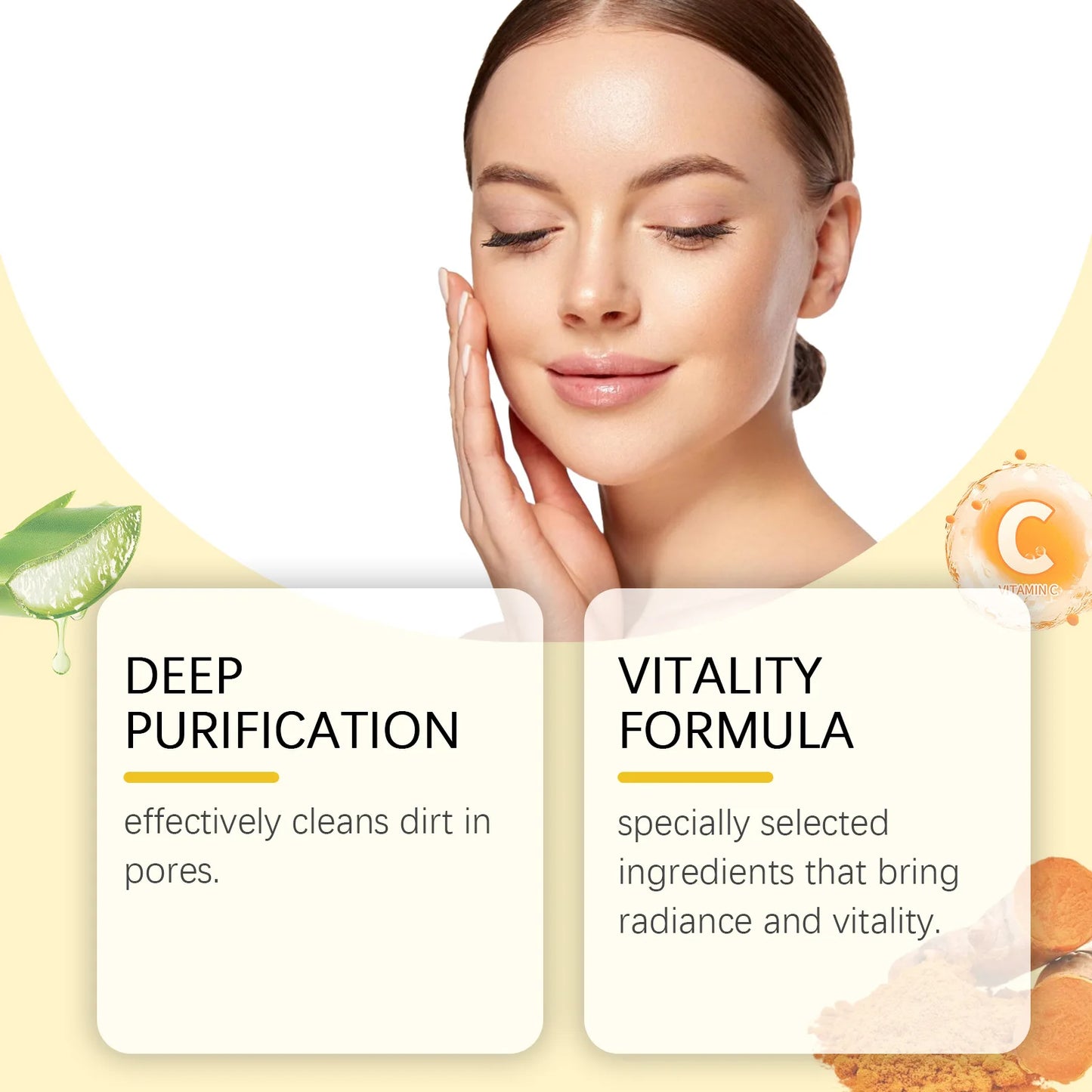 Nettoyant visage exfoliant  au curcuma