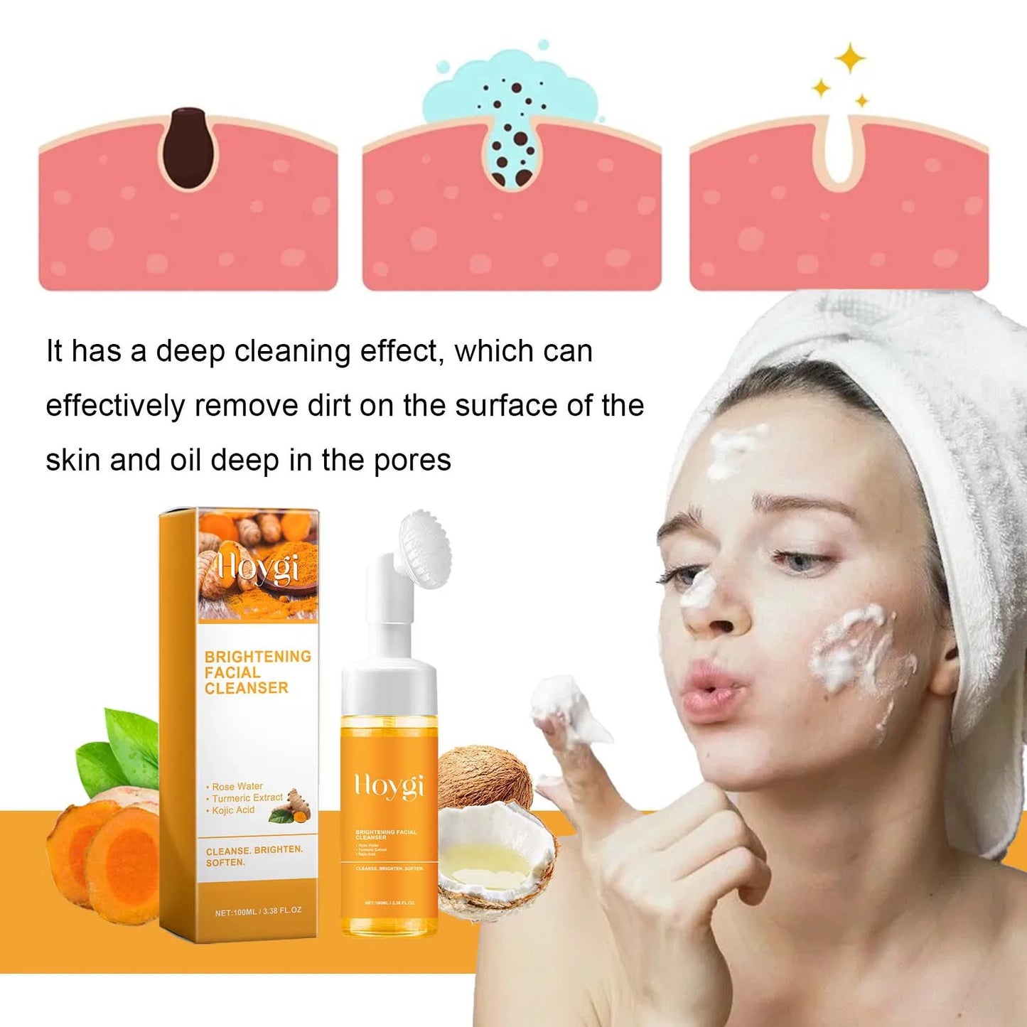 Nettoyant visage exfoliant  au curcuma