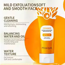Gel exfoliant Orange et  gommage pour le visage et le corps contre les tâches, les points noirs