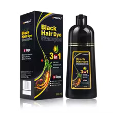 500ml 3 en 1 couleur de cheveux shampooing noir teinture pour cheveux couvrant les cheveux blancs shampooing noir plante teinture pour cheveux rapide crème de teinture pour cheveux style bricolage